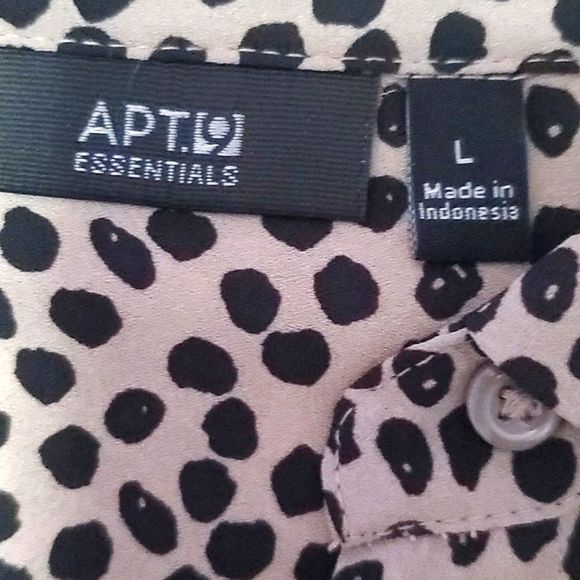Apt. 9 Tan Spotted Button Down Long Sleeve Tunic Top - Picture 7 of 8